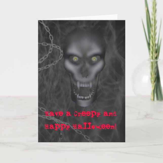 Cartão Halloween - Creepy Skull Postcard, Greeting cards (Frente)