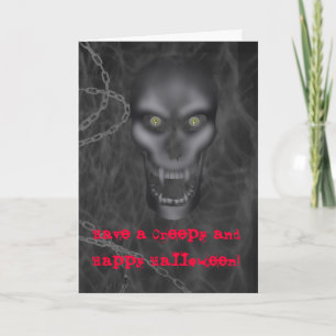 Cartão Halloween - Creepy Skull Postcard, Greeting cards