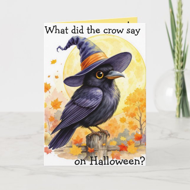 Cartão "Halloween Crow", Piada infantil (Frente)