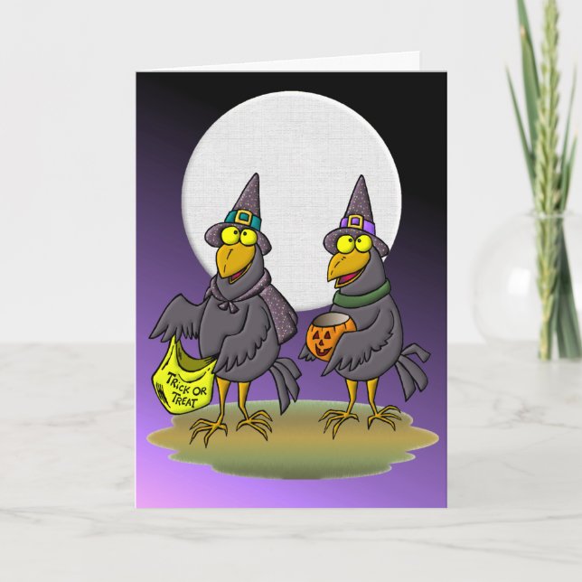 Cartão Halloween Crows (Frente)