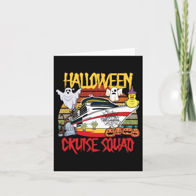 Cartão Halloween Cruise Squad Rubber Duck Navio de Caça B (Frente)