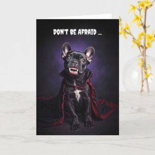 Cartão Halloween Cute French Bulldog Frenche Vampire