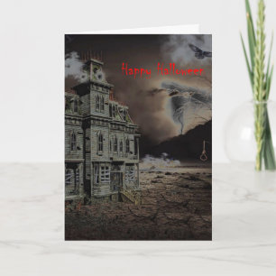 Cartão Halloween da Casa Assombrada