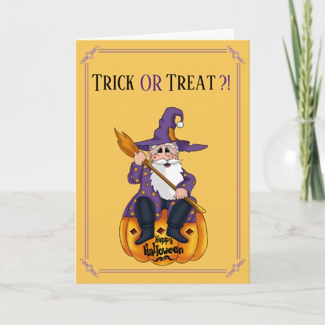 Cartão Halloween da placa de feriado dos papais noeis (Frente)