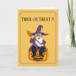 Cartão Halloween da placa de feriado dos papais noeis