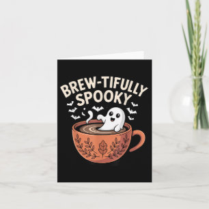 Cartão Halloween De Café Ghostil, Assustado Por Brew