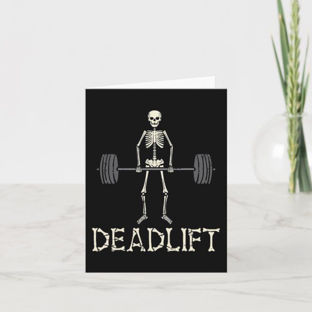 Cartão Halloween Deadelevador Skeleton Gym Workout Figuru (Frente)