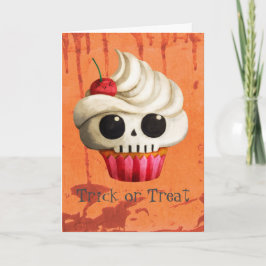 Cartão Halloween Deadly Skull Cupcake