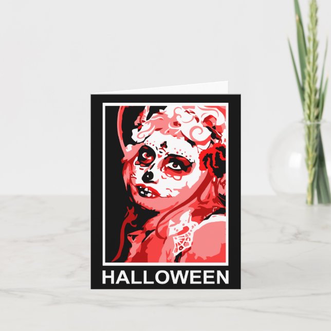 Cartão halloween do crânio (Frente)