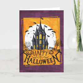 Cartão Halloween do Halloween da Casa Assombrada
