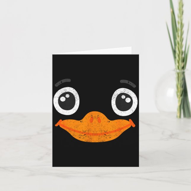 Cartão Halloween Duck Face Costume Animals Cute Easy Duck (Frente)