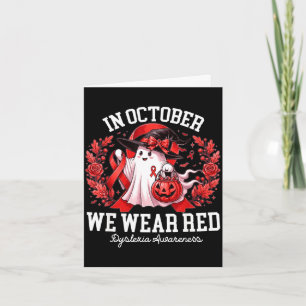 Cartão Halloween em outubro use vermelho conscientização