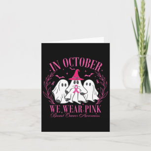 Cartão Halloween Em Outubro Vestimos Camisa Rosa Ghost Br
