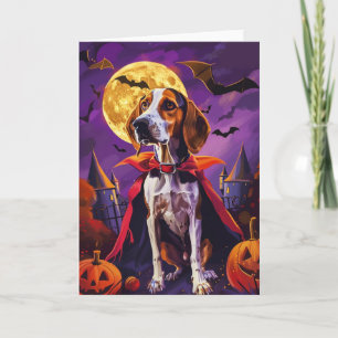 Cartão Halloween Foxhound Americano Abóbora Assustador 