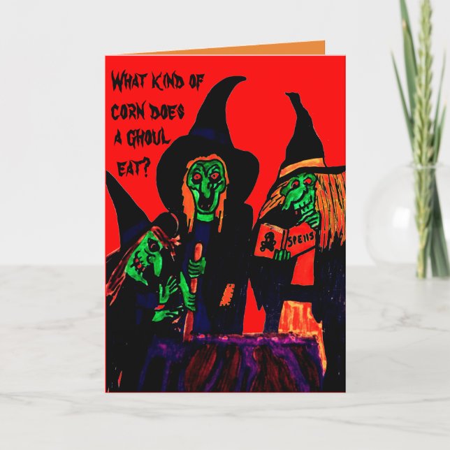 Cartão HALLOWEEN FUNNY GHOUL joke card (Frente)