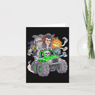 Cartão Halloween Gamer Skeleton Zombie Monster Truck Boys