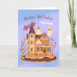 Cartão Halloween Gingerbird Casa Assombrada