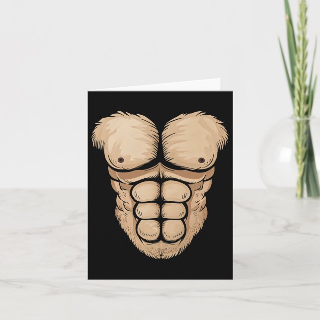 Cartão Halloween Gorilla Monkey Belly Chest Costume Men B (Frente)