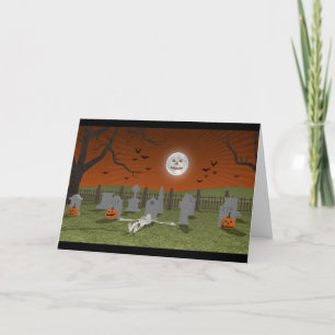 Cartão Halloween: Graveyard Scene: