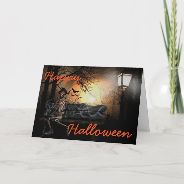 Cartão Halloween Greeting Card/Skeleton (Frente)