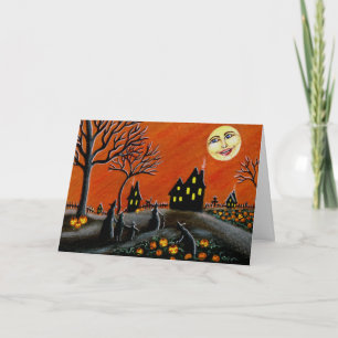 Cartão Halloween Greeting Card ,witches,Jack-O-Lanterns