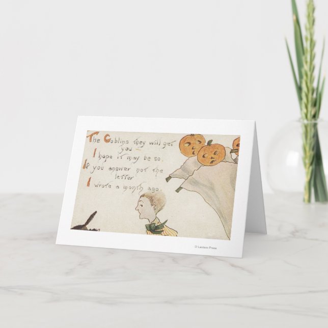 Cartão Halloween GreetingJack-O-Lantern Ghosts (Frente)