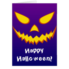 Cartão Halloween Grinning Face Jack o Lanterna Pumpkin