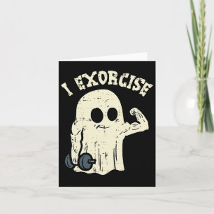 Cartão Halloween Gym Ghost I Exorcie a fantasia de divers