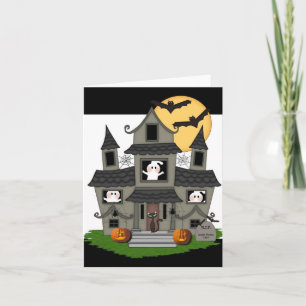 Cartão Halloween Haunted House