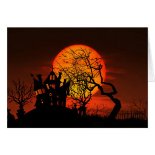 Cartão Halloween Haunted House