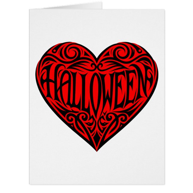 Cartão Halloween Heart, Black Heart, Holiday (Frente)