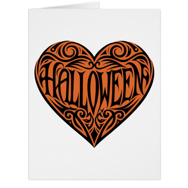 Cartão Halloween Heart, Black Heart, Holiday (Frente)