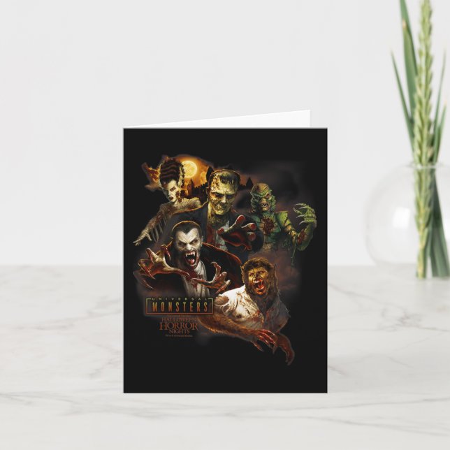Cartão Halloween Horror Nights HHN Monstros Universais (Frente)