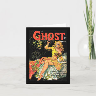 Cartão Halloween Horror Vintage Ghost Comic Book Retro