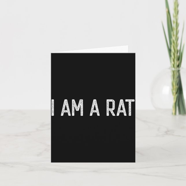 Cartão Halloween I Am A Rat Funny Rats Lover I Heart Rat  (Frente)