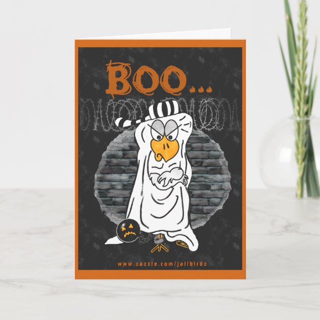 Cartão Halloween in prison card: 'Boo...Hoo'. (Frente)