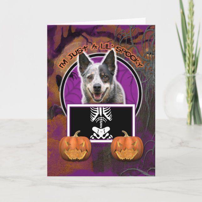 Cartão Halloween - Just a Lil Spooky - Cattle Dog (Frente)