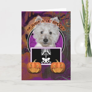Cartão Halloween - Just a Lil Spooky - Westie - Tank