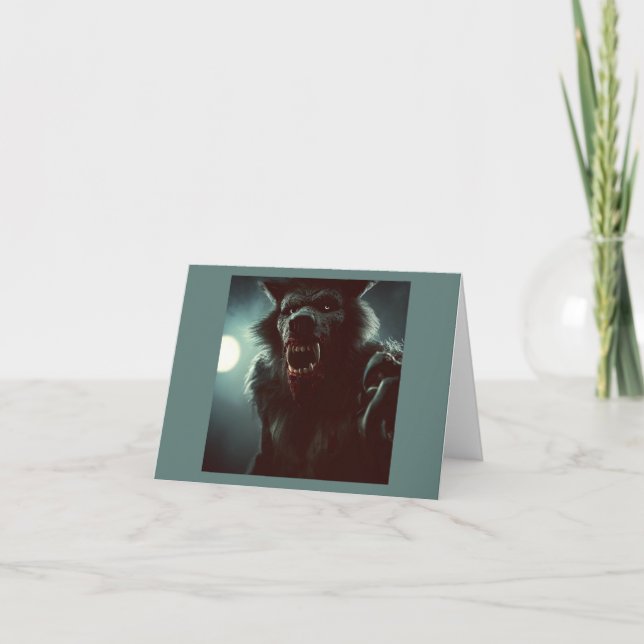 Cartão Halloween - Lobisomem 2 (Frente)
