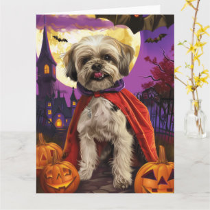 Cartão Halloween Malti Tzu Vampire Pumpkins Scary