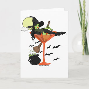 Cartão Halloween Martini Girl Greeting Card