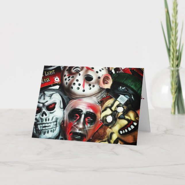 Cartão Hallowe'en Mask" Hallowe’en Card (Frente)