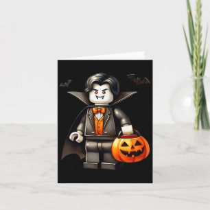 Cartão Halloween Master Builder Vampire Kids Building Blo