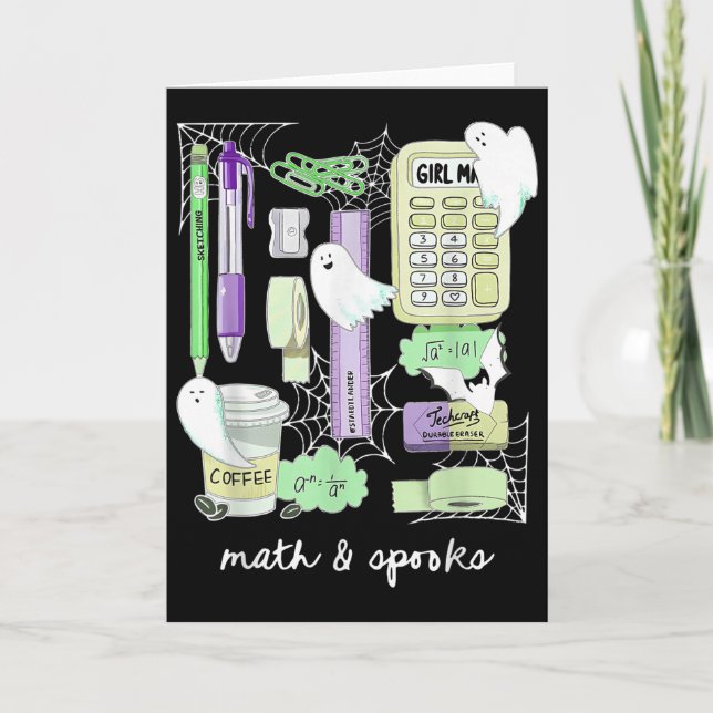 Cartão Halloween Math Teacher Ghosts Trig Or Treat Studen (Frente)