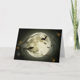 Cartão Halloween Moon Spooky Crows