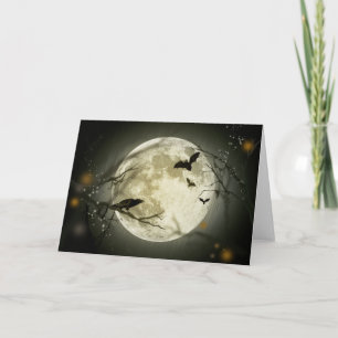 Cartão Halloween Moon Spooky Crows
