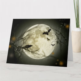 Cartão Halloween Moon Spooky Crows