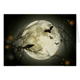 Cartão Halloween Moon Spooky Crows