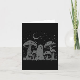 Cartão Halloween Mushroom Ghost Vintage Grunge 90 Aesthet
