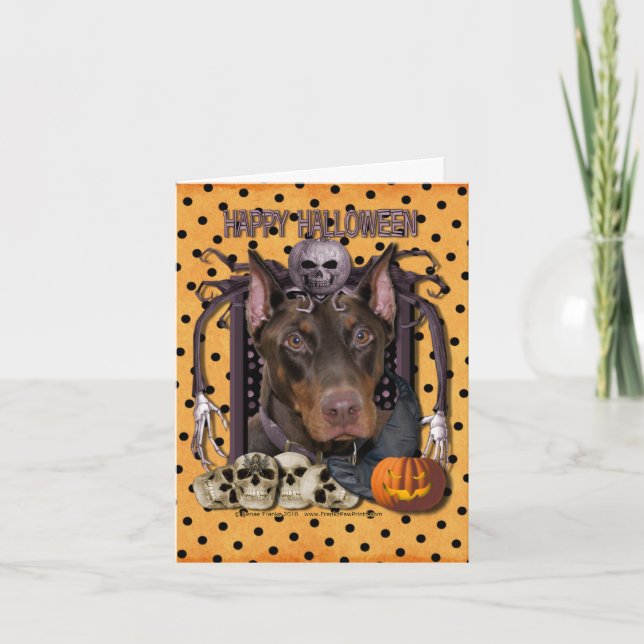 Cartão Halloween Nightmare - Doberman - Rocky (Frente)